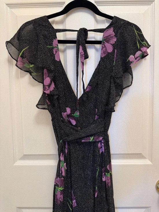 NWT Urban Outfitters Gratilda Ruffle Sleeve Backless Jumpsuit - Picture 6 of 11